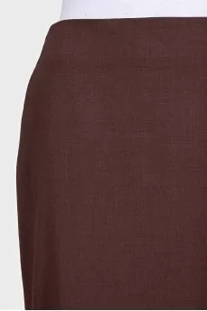 Straight skirt made of brown wool