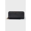Black leather wallet with lightning