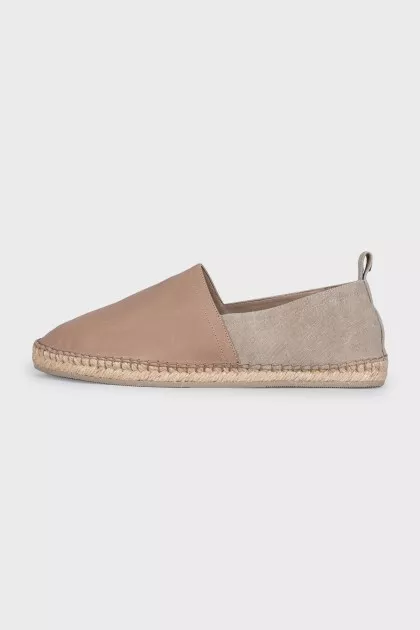 Men's espadrilles made of leather and fabric