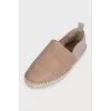 Men's espadrilles made of leather and fabric
