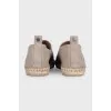 Men's espadrilles made of leather and fabric