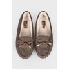 Insulated brown moccasins