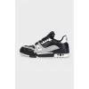 Men's Black and White LV Trainer Sneakers