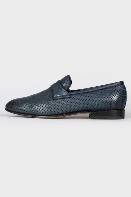 Blue men's punch shoes