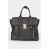 Pashli Rectangular Leather Medium Satchel