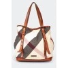 Textile bag with check pattern