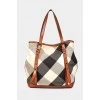 Textile bag with check pattern