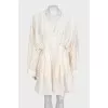 Fitted button-down dress with wide sleeves
