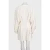 Fitted button-down dress with wide sleeves