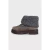 Sheepskin cuffed boots