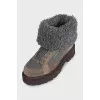 Sheepskin cuffed boots