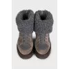 Sheepskin cuffed boots