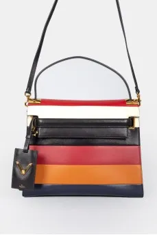 MY Rockstud bag of lamb leather in a multi -colored strip