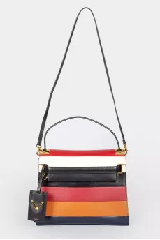 MY Rockstud bag of lamb leather in a multi -colored strip