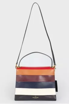MY Rockstud bag of lamb leather in a multi -colored strip