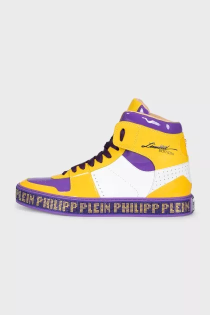 Men's high-top sneakers with decorated soles