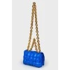 Blue leather wicker Cassette bag with tag