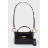 Little leather black handbag with tag