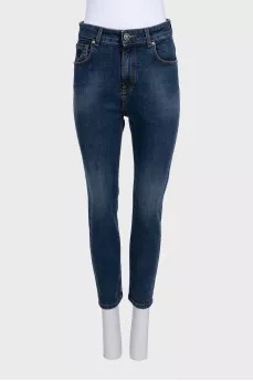 Blue jeans with metallic decor