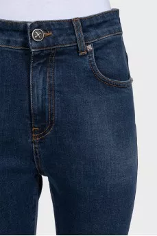 Blue jeans with metallic decor