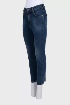 Blue jeans with metallic decor