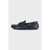 Men's embossed leather loafers