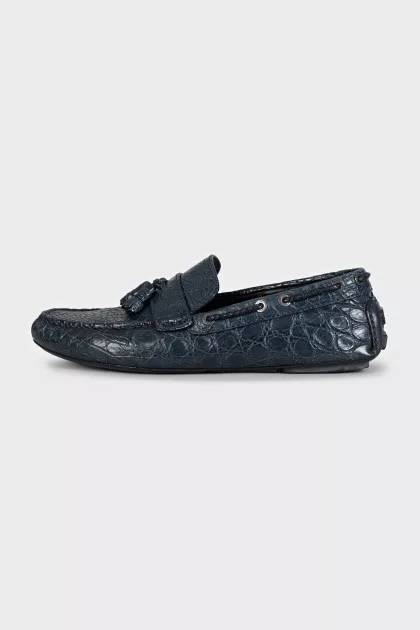 Men's embossed leather loafers