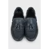 Men's embossed leather loafers