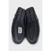 Men's embossed leather loafers