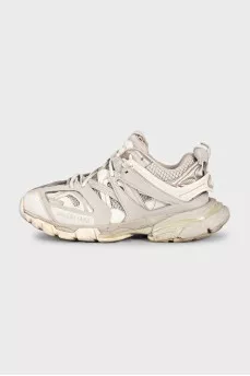 Gray Track sneakers with a chunky sole