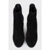 Suede booties with rubber inserts