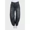 Black distressed jeans with tag