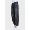 Black distressed jeans with tag