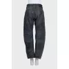 Black distressed jeans with tag