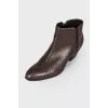 Brown leather ankle boots