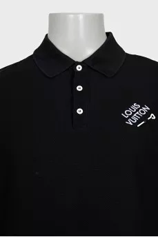 Men's black polo shirt with logo
