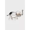 Silver brooch with tsavorite stone