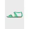 Green leather sandals