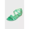 Green leather sandals