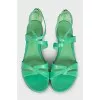 Green leather sandals