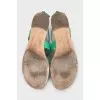 Green leather sandals