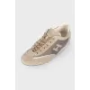 Male brown sneakers from suede