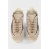 Male brown sneakers from suede