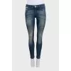 Джинсы skinny fit с эффектом потертости
