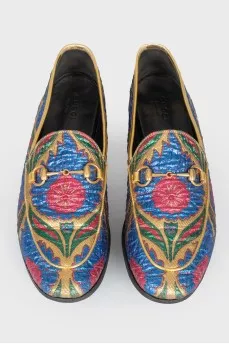 Leather multi -colored loafers