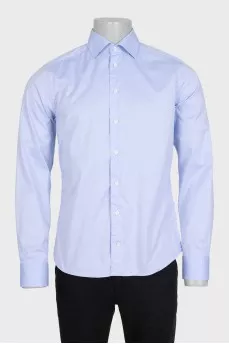 Мужская рубашка slim fit голубого цвета