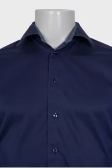 Мужская синяя рубашка slim fit