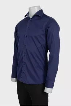 Мужская синяя рубашка slim fit