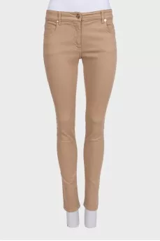 Джинси skinny fit коричневого кольору