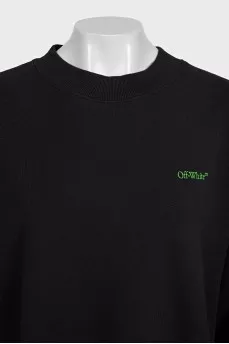Черный oversize свитшот в принт